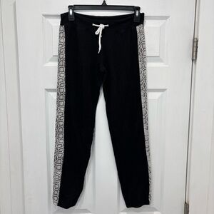 Women’s Monrow Black Knit Leggings with Snake Skin Seams Size XS